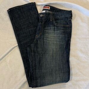 Gap Jeans Womens 12 Blue Premium Curvy Straight Denim Long Dark Wash